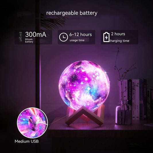 3D Moon Light Galaxy Light